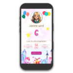 personalisierte Video-Geburtstagseinladung für Mädchen